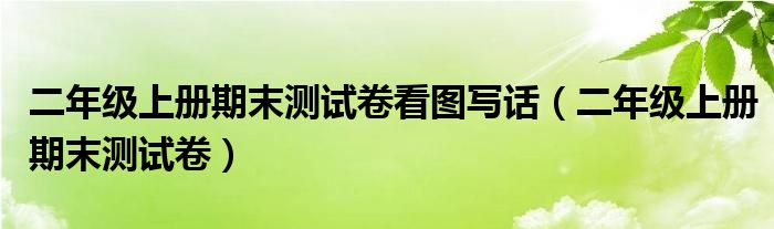 二年级上册期末测试卷看图写话（二年级上册期末测试卷）