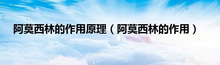 阿莫西林的作用原理（阿莫西林的作用）