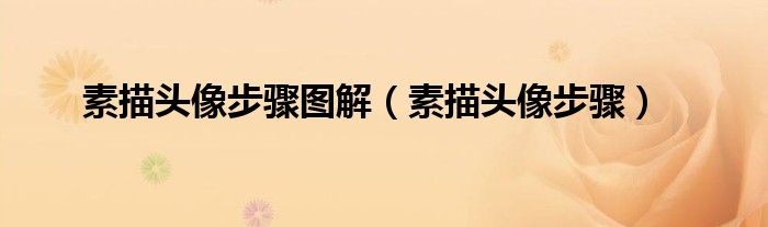 素描头像步骤图解（素描头像步骤）