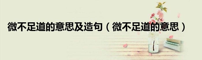 微不足道的意思及造句（微不足道的意思）