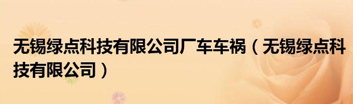 无锡绿点科技有限公司厂车车祸（无锡绿点科技有限公司）