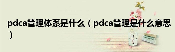 pdca管理体系是什么（pdca管理是什么意思）