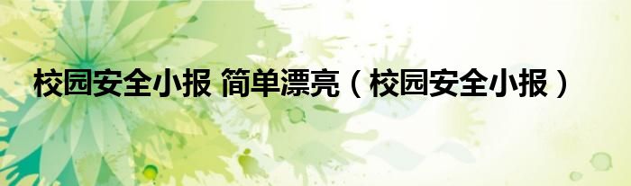 校园安全小报 简单漂亮（校园安全小报）