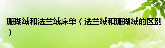 珊瑚绒和法兰绒床单（法兰绒和珊瑚绒的区别）