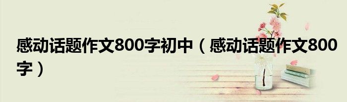 感动话题作文800字初中（感动话题作文800字）