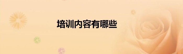 培训内容有哪些