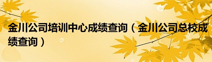 金川公司培训中心成绩查询（金川公司总校成绩查询）