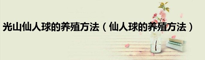 光山仙人球的养殖方法（仙人球的养殖方法）