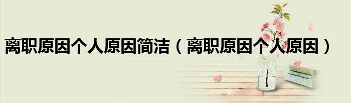 离职原因个人原因简洁（离职原因个人原因）