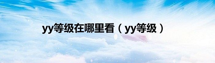 yy等级在哪里看（yy等级）