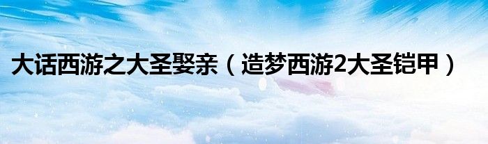 大话西游之大圣娶亲（造梦西游2大圣铠甲）