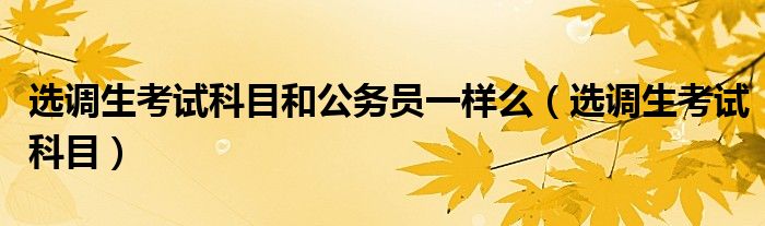 选调生考试科目和公务员一样么（选调生考试科目）