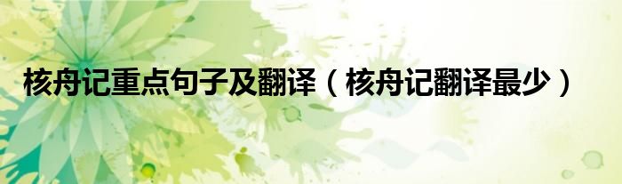 核舟记重点句子及翻译（核舟记翻译最少）