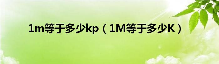 1m等于多少kp（1M等于多少K）