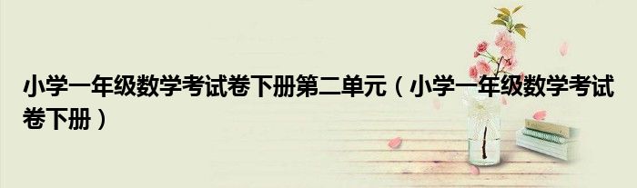 小学一年级数学考试卷下册第二单元（小学一年级数学考试卷下册）