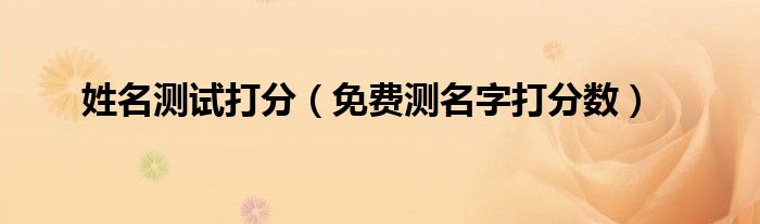 姓名测试打分（免费测名字打分数）