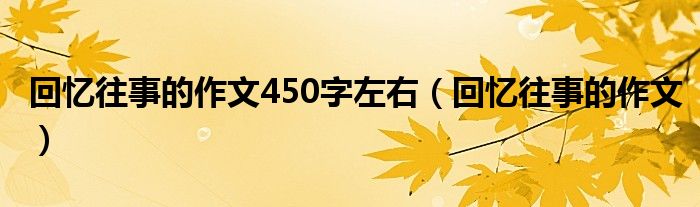 回忆往事的作文450字左右（回忆往事的作文）