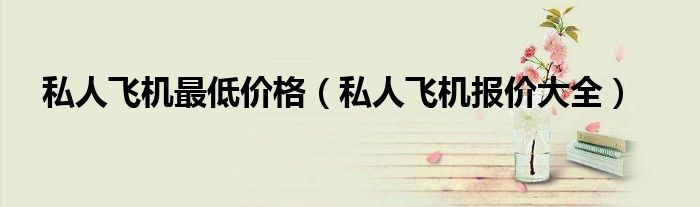 私人飞机最低价格（私人飞机报价大全）