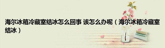 海尔冰箱冷藏室结冰怎么回事 该怎么办呢（海尔冰箱冷藏室结冰）