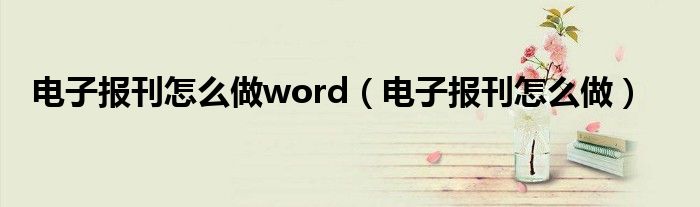 电子报刊怎么做word（电子报刊怎么做）