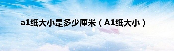 a1纸大小是多少厘米（A1纸大小）