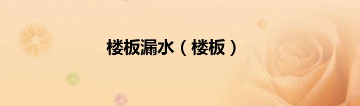 楼板漏水（楼板）