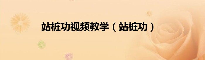 站桩功视频教学（站桩功）