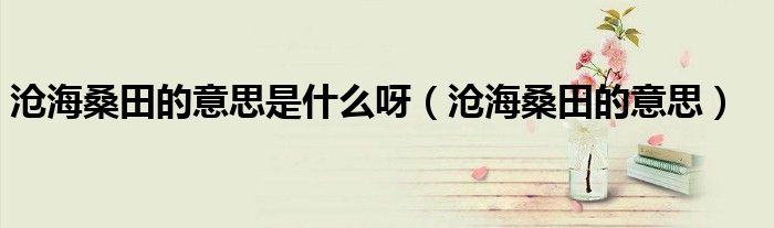 沧海桑田的意思是什么呀（沧海桑田的意思）