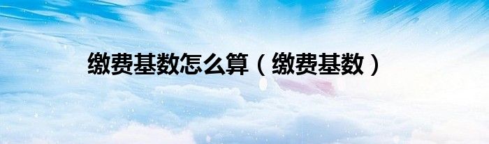 缴费基数怎么算（缴费基数）