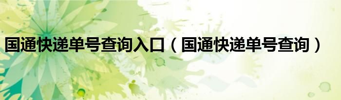 国通快递单号查询入口（国通快递单号查询）