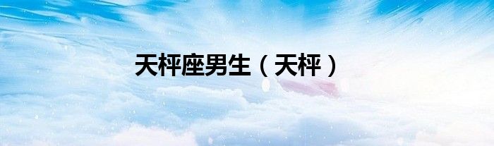 天枰座男生（天枰）