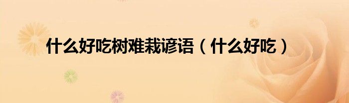 什么好吃树难栽谚语（什么好吃）