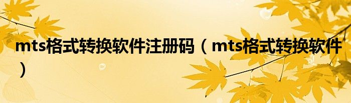 mts格式转换软件注册码（mts格式转换软件）