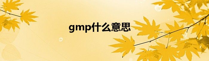gmp什么意思