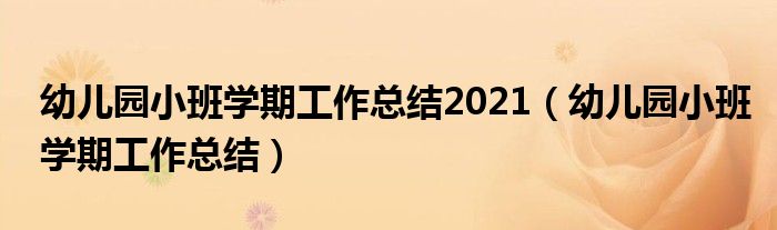 幼儿园小班学期工作总结2021（幼儿园小班学期工作总结）