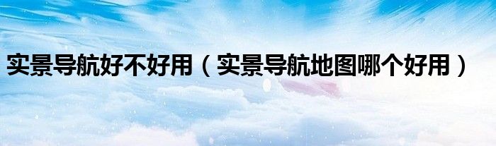 实景导航好不好用（实景导航地图哪个好用）