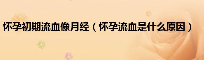 怀孕初期流血像月经（怀孕流血是什么原因）