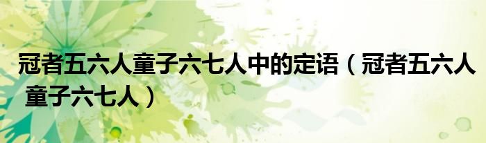 冠者五六人童子六七人中的定语（冠者五六人 童子六七人）