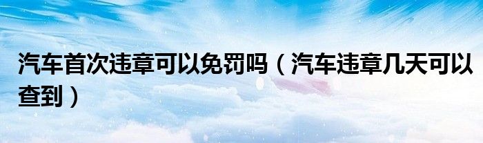 汽车首次违章可以免罚吗（汽车违章几天可以查到）