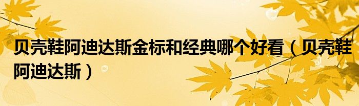 贝壳鞋阿迪达斯金标和经典哪个好看（贝壳鞋阿迪达斯）
