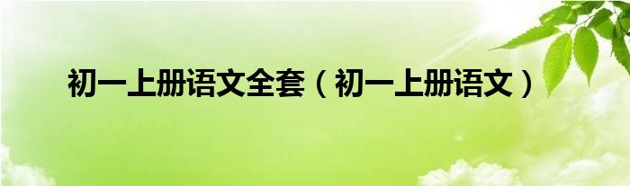 初一上册语文全套（初一上册语文）