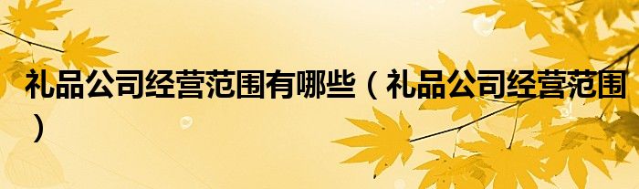 礼品公司经营范围有哪些（礼品公司经营范围）
