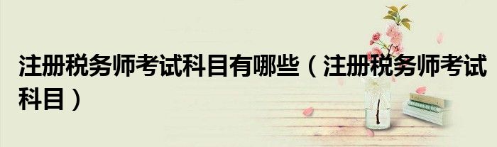 注册税务师考试科目有哪些（注册税务师考试科目）