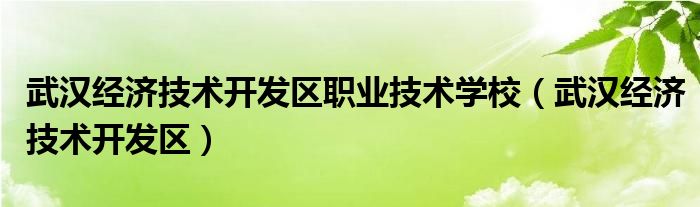 武汉经济技术开发区职业技术学校（武汉经济技术开发区）
