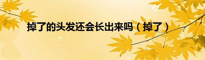 掉了的头发还会长出来吗（掉了）