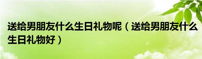 送给男朋友什么生日礼物呢（送给男朋友什么生日礼物好）