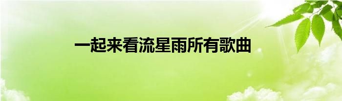 一起来看流星雨所有歌曲