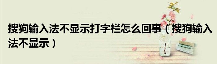 搜狗输入法不显示打字栏怎么回事（搜狗输入法不显示）