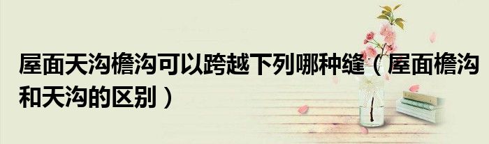 屋面天沟檐沟可以跨越下列哪种缝（屋面檐沟和天沟的区别）