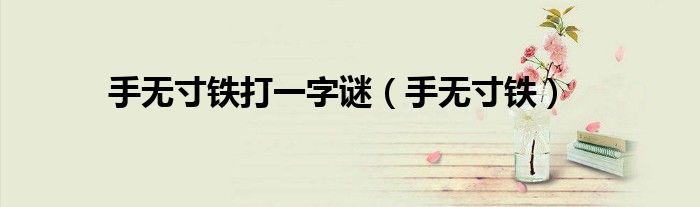 手无寸铁打一字谜（手无寸铁）